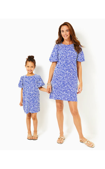 MINI ROSEN DRESS, MARTINIQUE BLUE ZEE BEBE