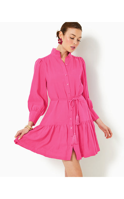 DRENA LINEN DRESS, PASSION FRUIT PINK – Palm Place