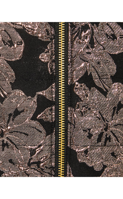 EMELYN BROCADE JACKET, NOIR MOONLIGHT DANCE BROCADE