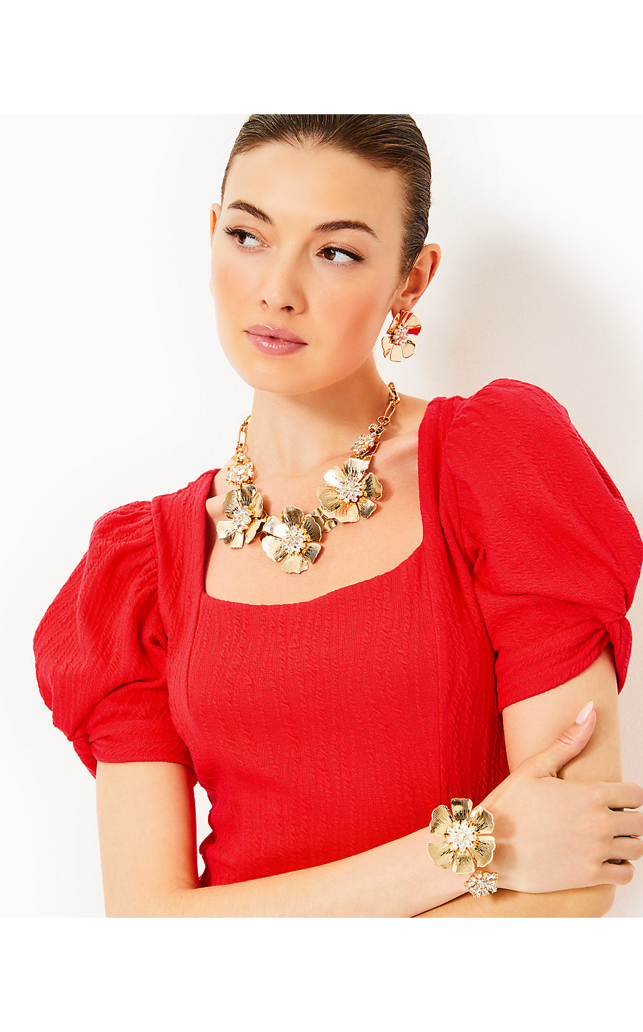 ELISHA SHIFT, ROCOCO RED WAVY KNIT JACQUARD