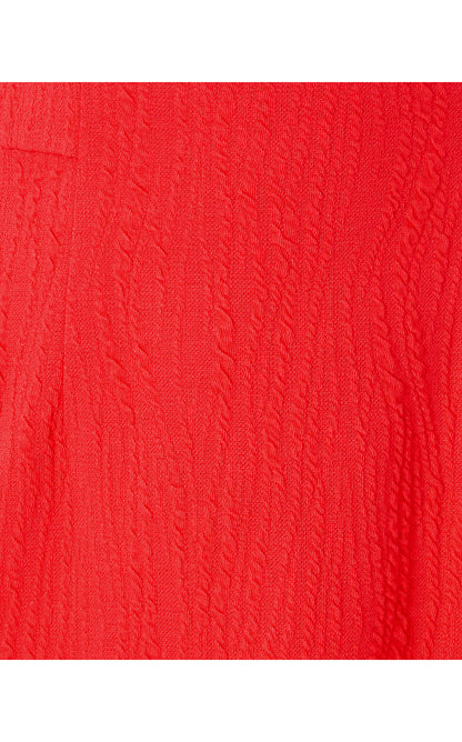 ELISHA SHIFT, ROCOCO RED WAVY KNIT JACQUARD
