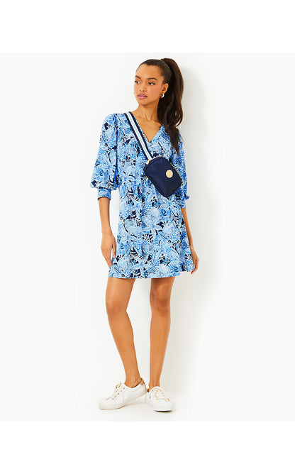 CASS DRESS, BONAIRE BLUE COASTAL CONSTELLATION