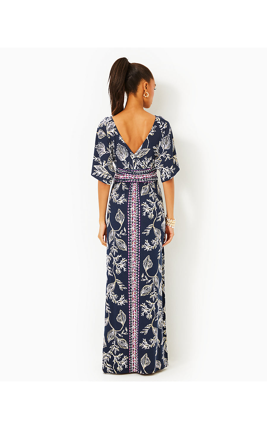 PARIGI BOAT NECK MAXI DRESS, LOW TIDE NAVY COASTAL LOCALE ENGINEERED KNIT DRESS