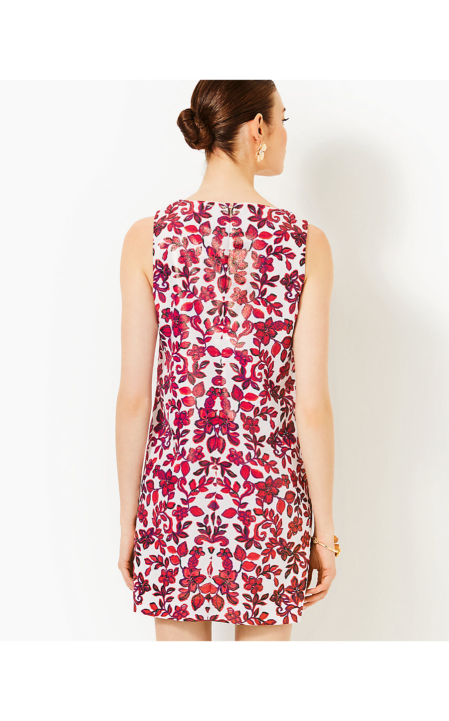 ELLA SHIFT, COCONUT SLICE OF PARADISE ENGINEERED WOVEN DRESS