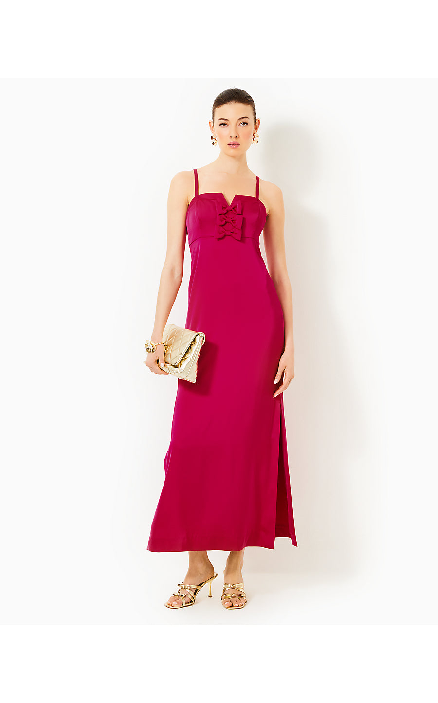 JEAN MAXI DRESS, RASPBERRY ROUGE