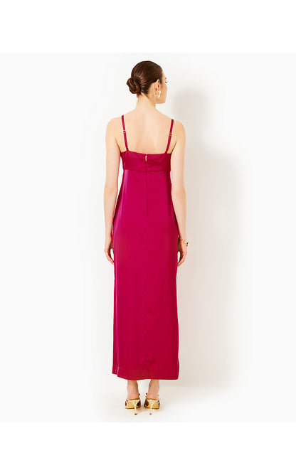 JEAN MAXI DRESS, RASPBERRY ROUGE