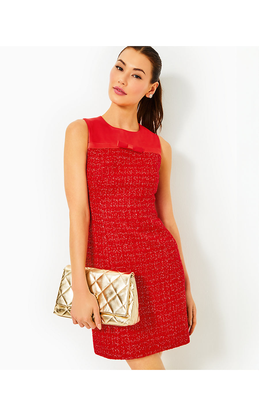 RITZY BOUCLE SHIFT, ROCOCO RED FIESTA BOUCLE