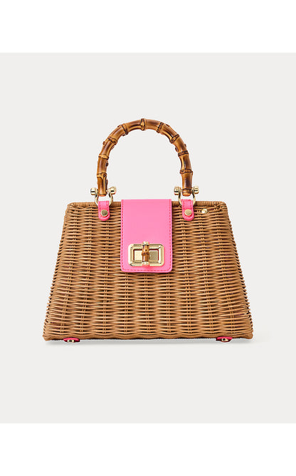 LEENA TOP HANDLE BAG, CHERRY BLOSSOM PINK X HONEY