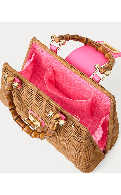 LEENA TOP HANDLE BAG, CHERRY BLOSSOM PINK X HONEY