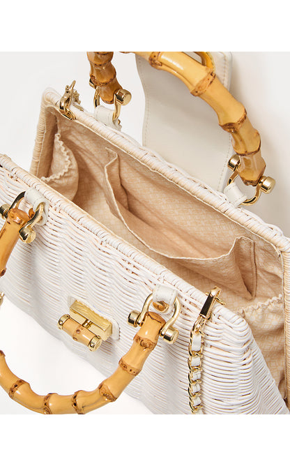 LEENA TOP HANDLE BAG, RESORT WHITE