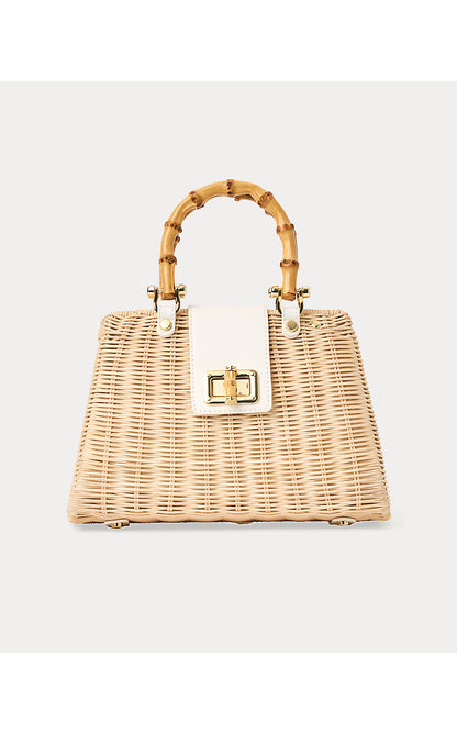 LEENA TOP HANDLE BAG, RESORT WHITE X NATURAL