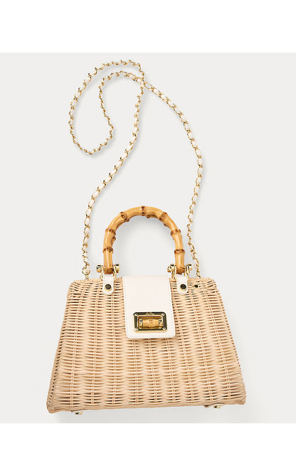 LEENA TOP HANDLE BAG, RESORT WHITE X NATURAL