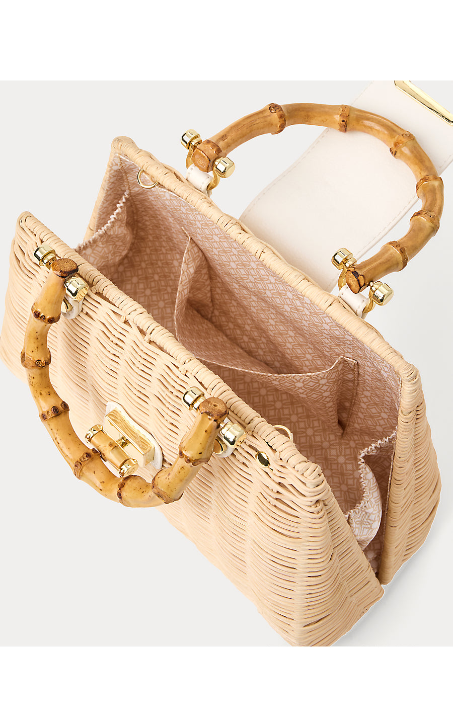 LEENA TOP HANDLE BAG, RESORT WHITE X NATURAL