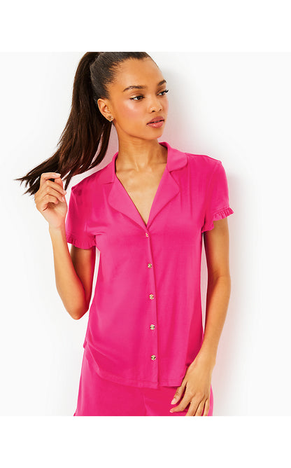 VALAINE PJ TOP, PASSION FRUIT PINK