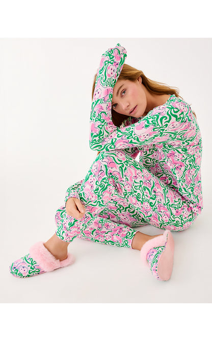 JEFFERS PJ PANT, PINK QUARTZ PANDA N BOWS