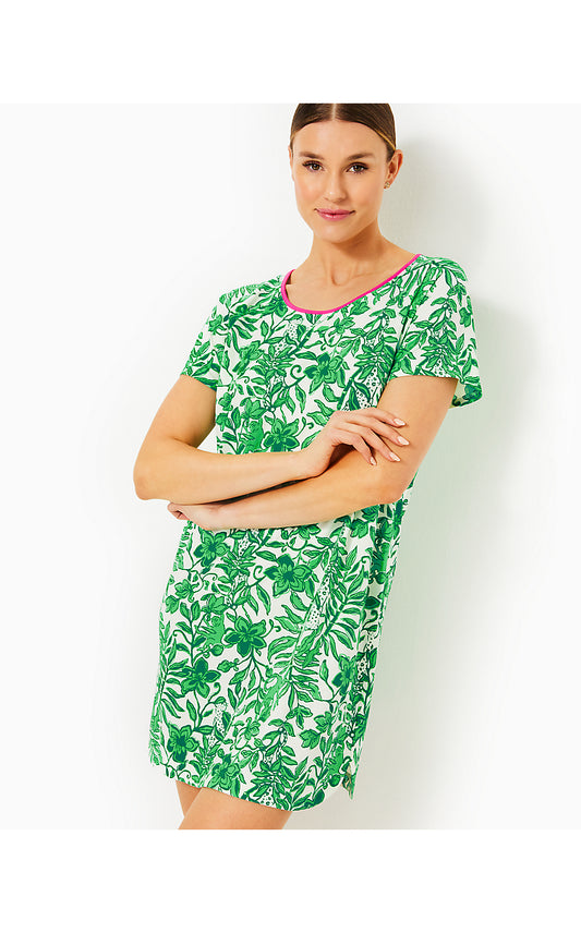 MARGENE PJ SLEEP DRESS, FIDDLE LEAF GREEN LIL ESCAPE PLAN PJS