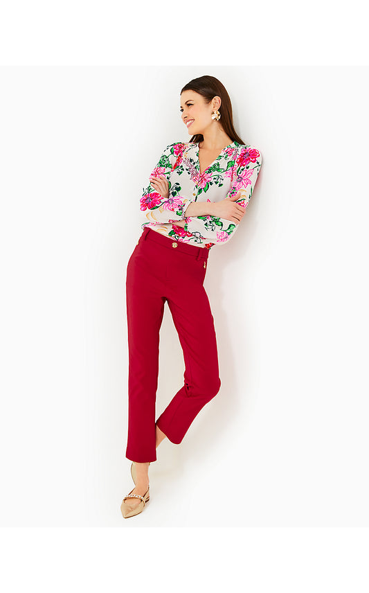 ANA HIGH RISE PANT, MALBEC RED