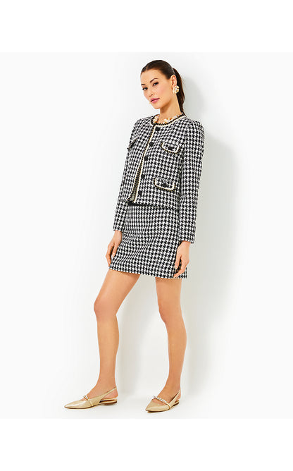 CORVINA BOUCLE JACKET, NOIR HOUNDSTOOTH SEQUIN BOUCLE