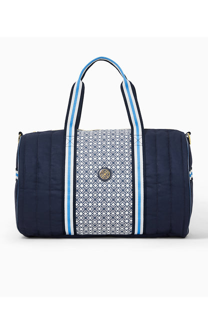 QUILTED PUFFER HALTON DUFFLE BAG, LOW TIDE NAVY