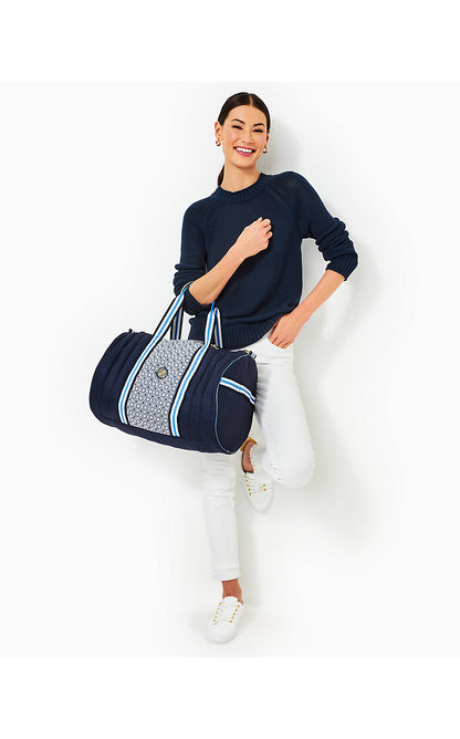 QUILTED PUFFER HALTON DUFFLE BAG, LOW TIDE NAVY