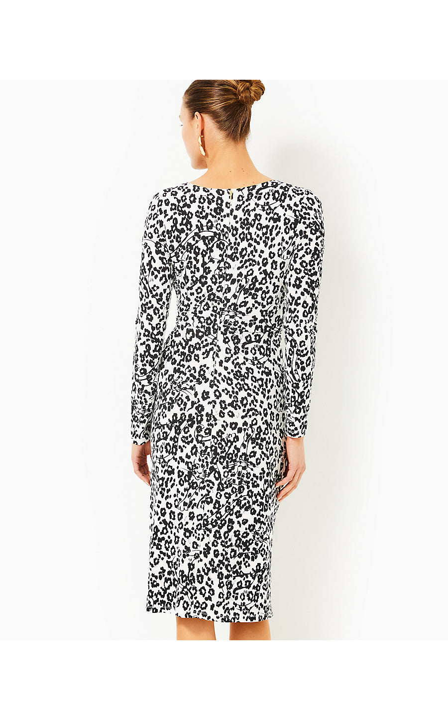 ODELLA V-NECK MIDI DRESS, COCONUT LETS PAWTY