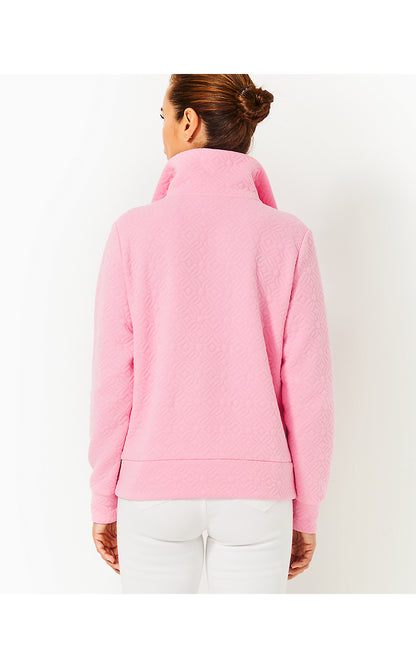 ELENI PULLOVER, CONCH SHELL PINK BUTTERFLY QUILTED KNIT