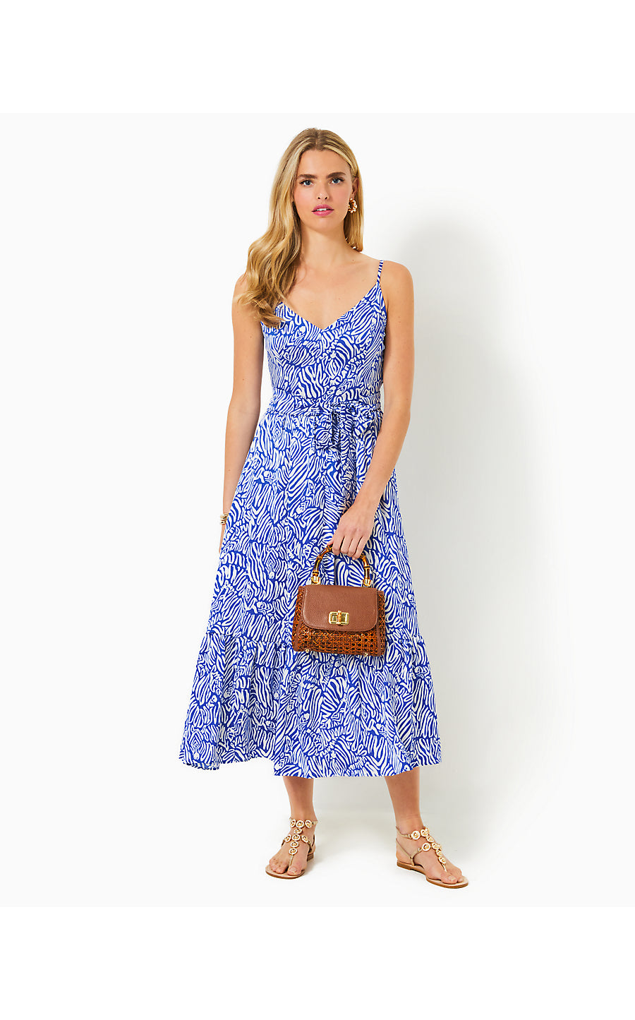 MARCELINA MIDI DRESS, MARTINIQUE BLUE ZEE BEBE