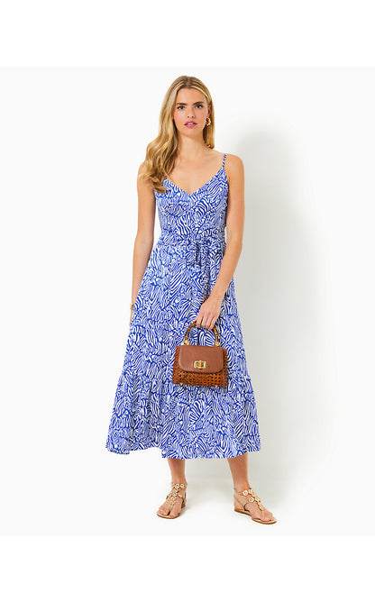 MARCELINA MIDI DRESS, MARTINIQUE BLUE ZEE BEBE
