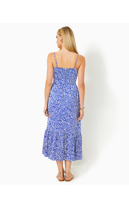 MARCELINA MIDI DRESS, MARTINIQUE BLUE ZEE BEBE