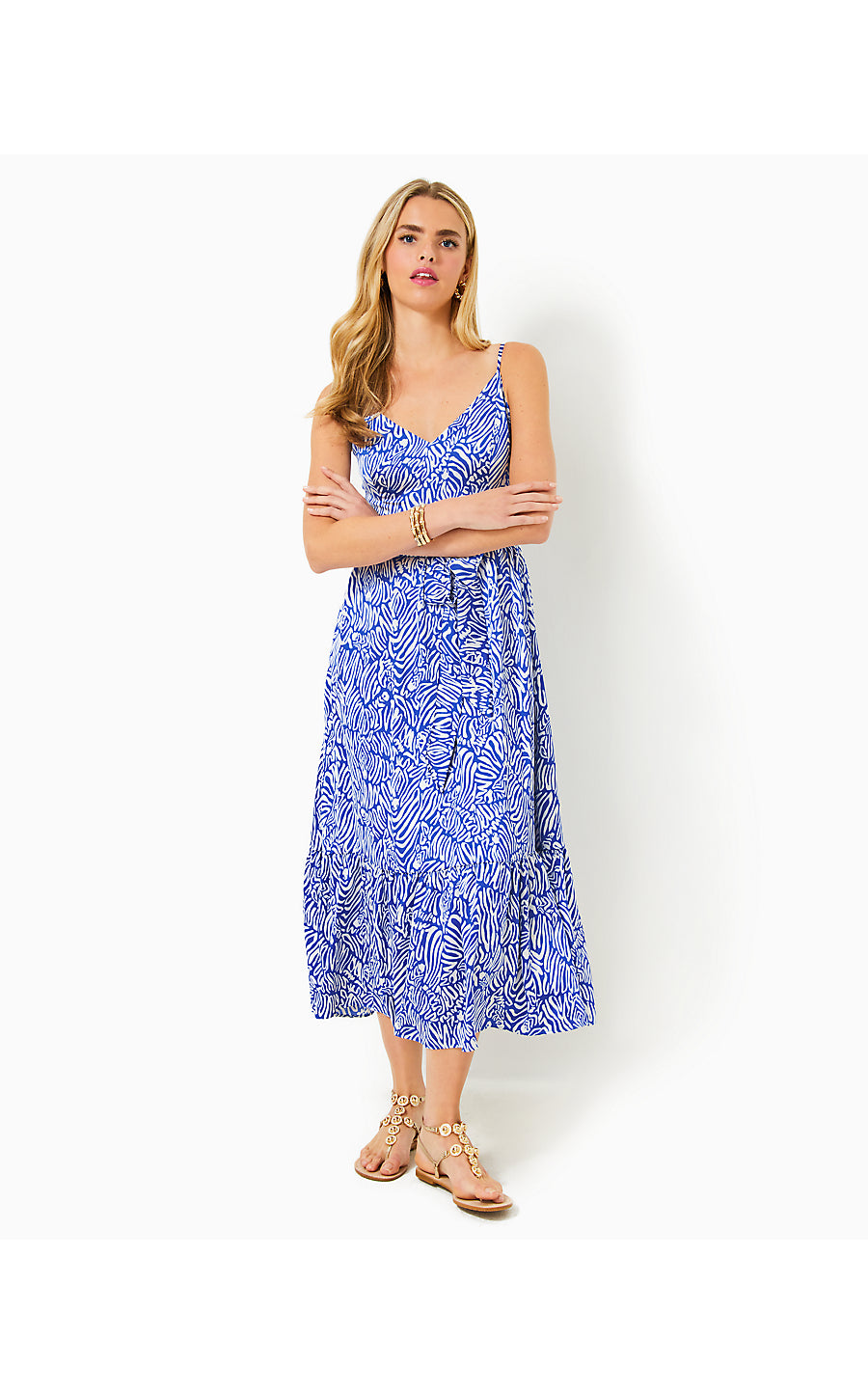 MARCELINA MIDI DRESS, MARTINIQUE BLUE ZEE BEBE