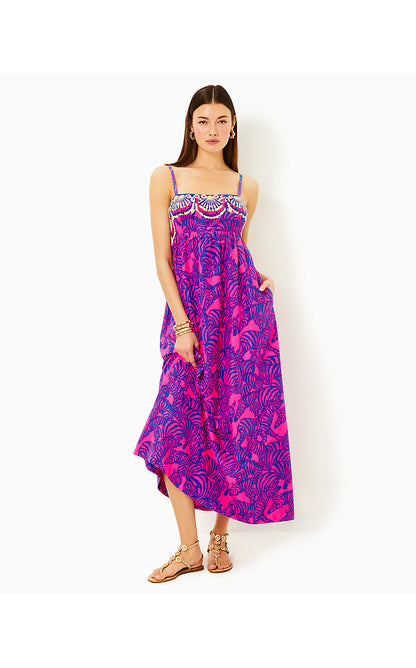 BERNADETTA MAXI DRESS, PASSION FRUIT PINK WILD NIGHTS