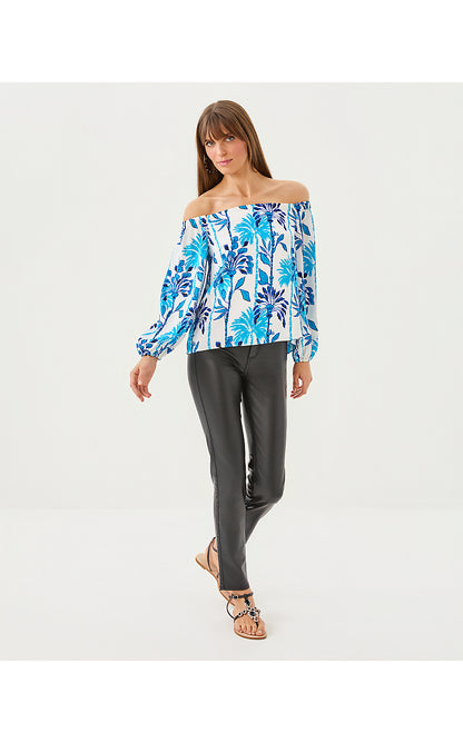 ELIZABETHANY OFF THE SHOULDER TOP, COCONUT SWAYIN IN THE BREEZE