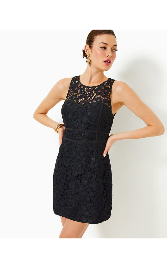 JULI LACE ROMPER, NOIR FLORA CORDED LACE
