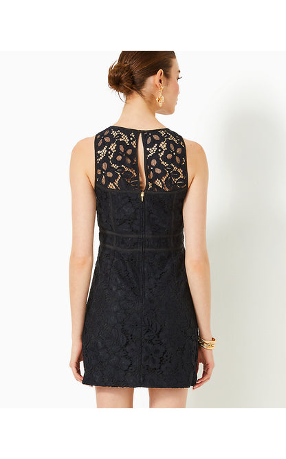 JULI LACE ROMPER, NOIR FLORA CORDED LACE