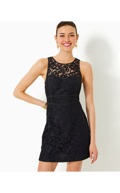 JULI LACE ROMPER, NOIR FLORA CORDED LACE