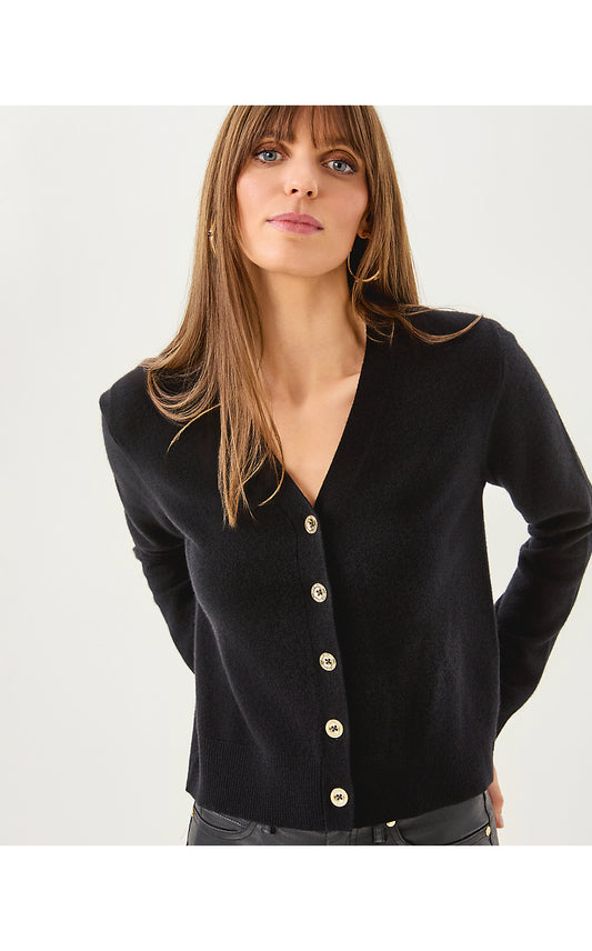 TIPPERY CASHMERE CARDIGAN, BLACK