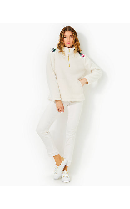 WALLEN SHERPA HALF ZIP, COCONUT