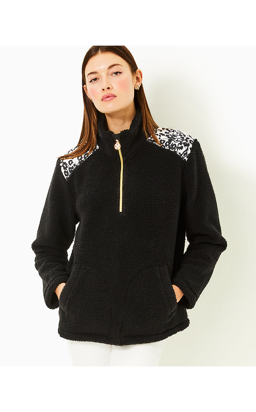 WALLEN SHERPA HALF ZIP, NOIR