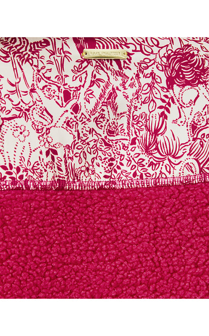 WALLEN SHERPA HALF ZIP, RASPBERRY ROUGE