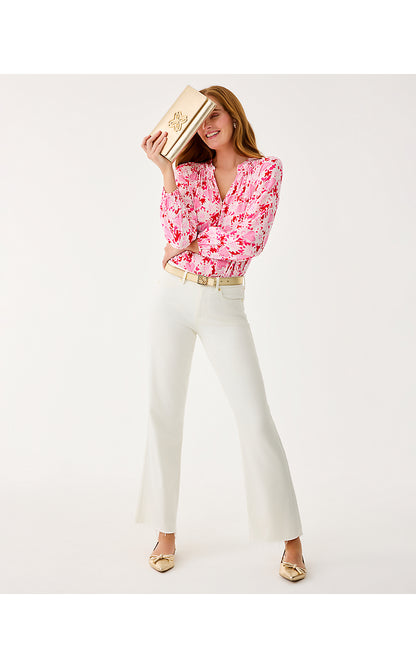 ANISTON HIGH RISE STRAIGHT LEG JEAN, COCONUT