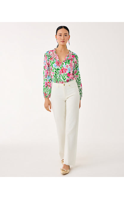 ANISTON HIGH RISE STRAIGHT LEG JEAN, COCONUT