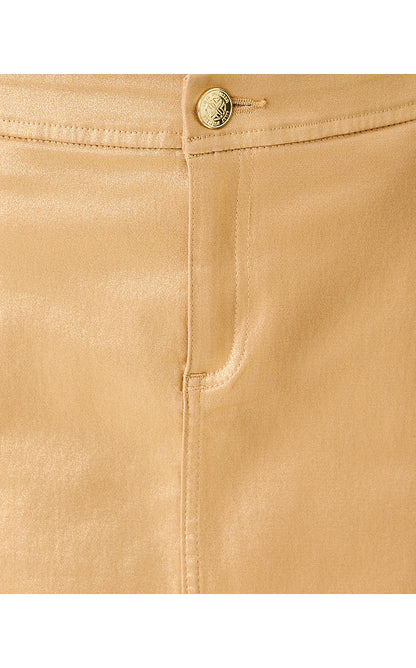 COLETTE STRETCH SHIMMER SKORT, GOLD METALLIC