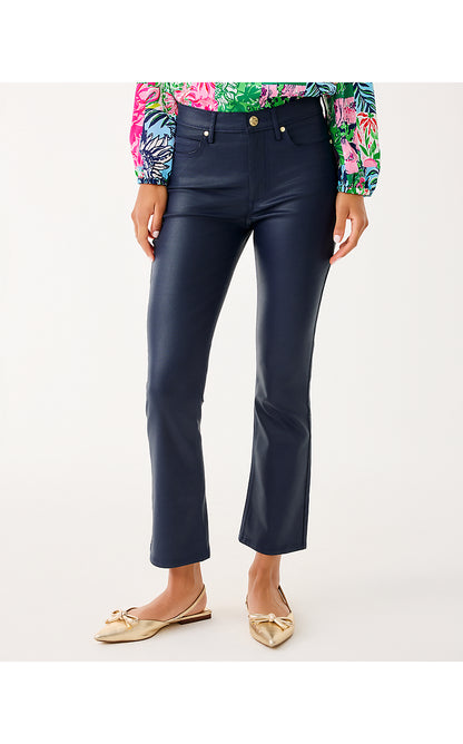 LIZA COATED CROP FLARE JEAN, LOW TIDE NAVY