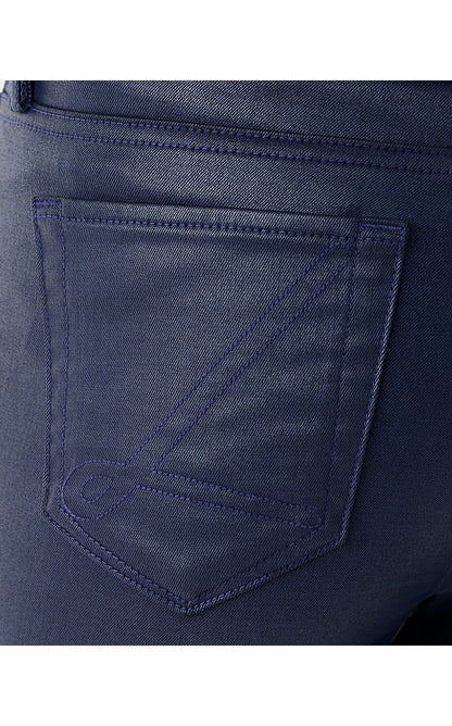LIZA COATED CROP FLARE JEAN, LOW TIDE NAVY