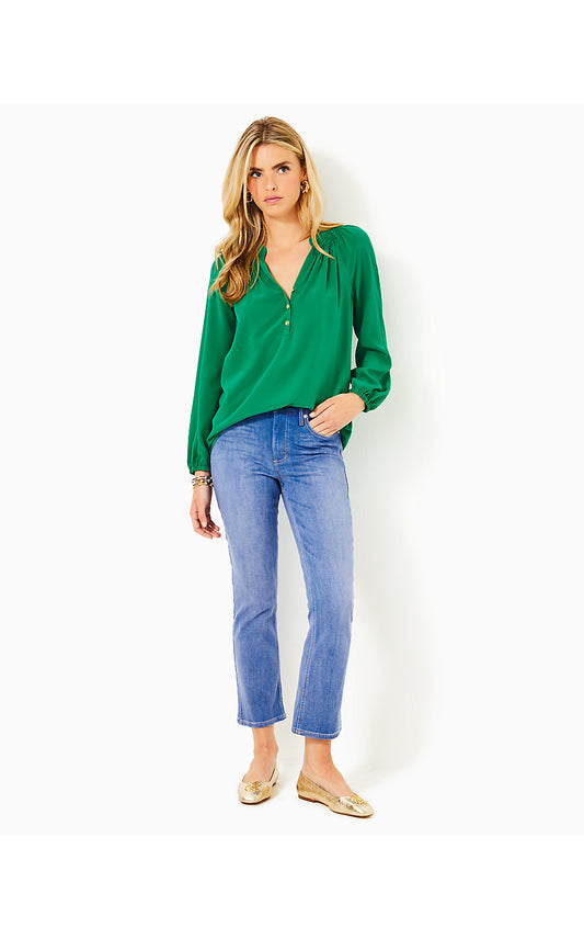 LIZA HIGH RISE CROP FLARE JEAN, CARIBBEAN BLUES WASH