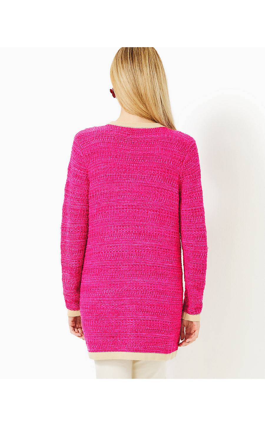 TANNERY SWEATER SET, PASSION FRUIT PINK MOONLIGHT TWEED