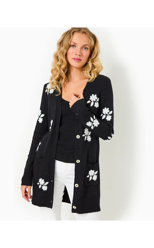 LEONETTE SWEATER SET, BLACK ENCHANTED FLORAL EMBROIDERY