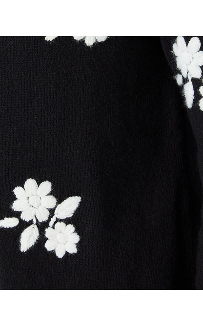 LEONETTE SWEATER SET, BLACK ENCHANTED FLORAL EMBROIDERY