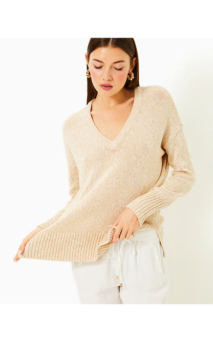 BEDFORD SWEATER, WICKER TAN MARL