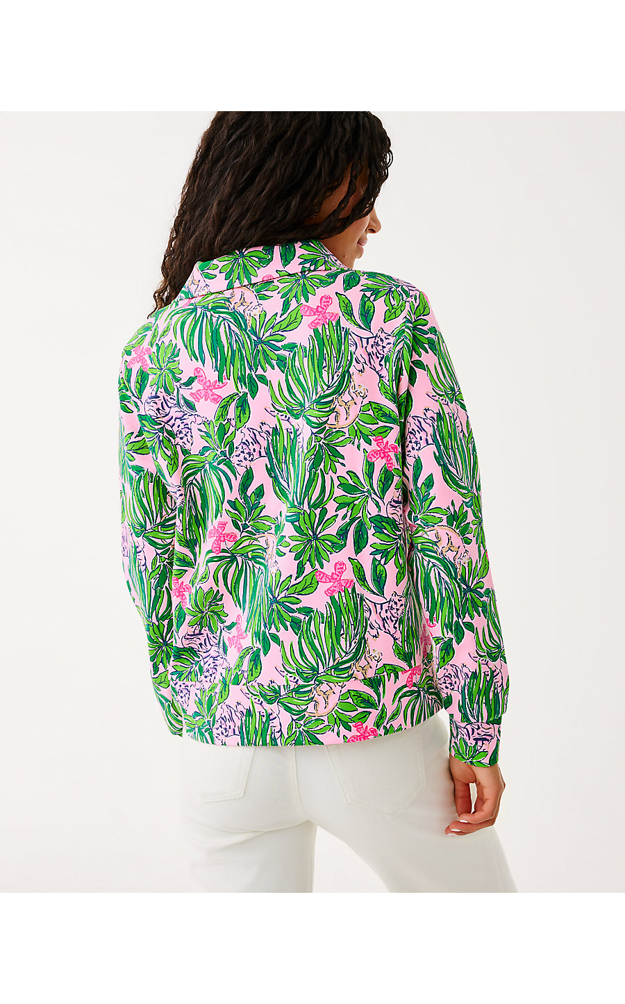 ELENI UPF 50+ PULLOVER, CONCH SHELL PINK ROARING WITH JOY